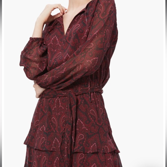 NWOT PAIGE Doah Paisley Long Sleeve Silk Minidress Size S - Picture 5 of 8